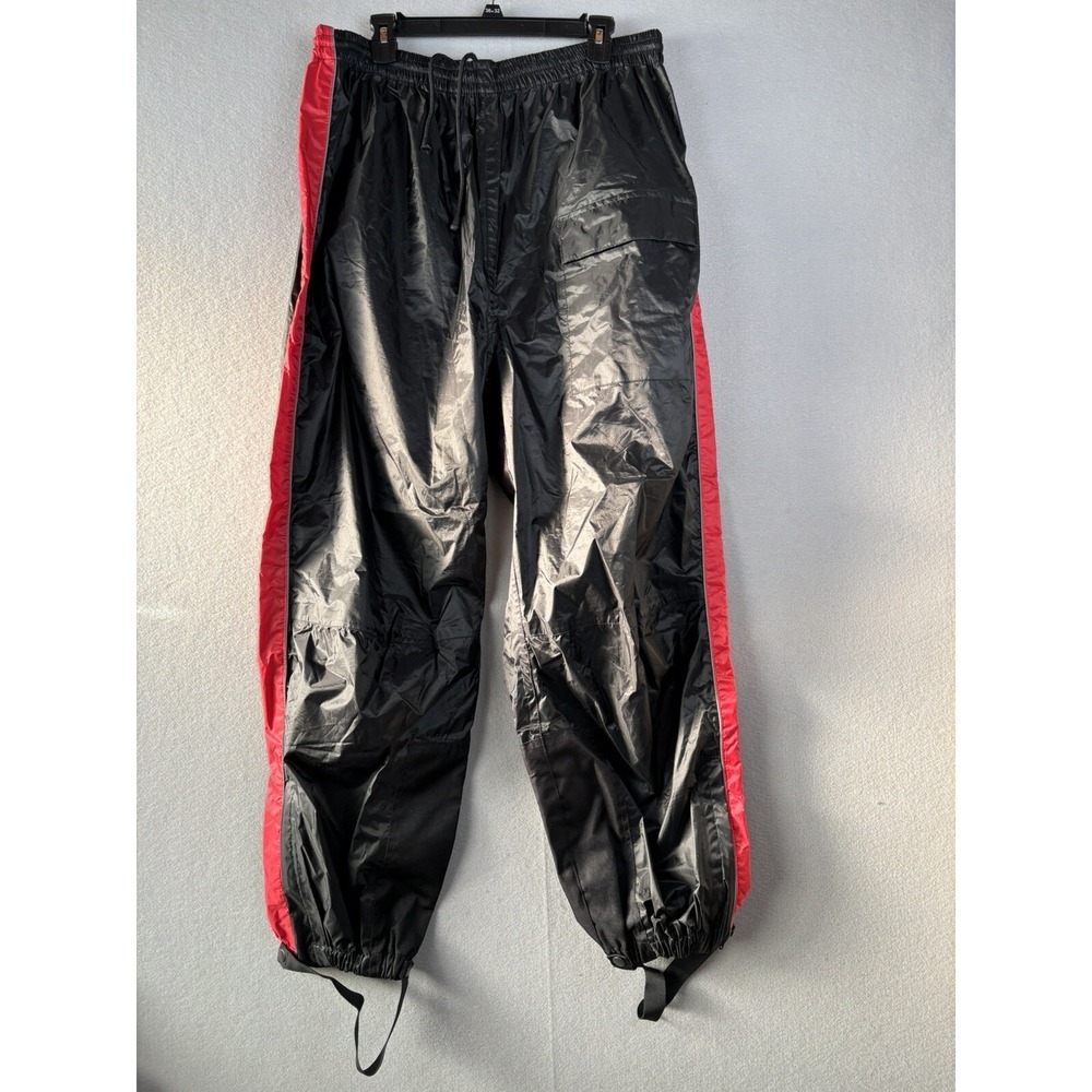 Waterproof Rain Pants XL Black Taped Seal Elastic Waist Drawstring 2433